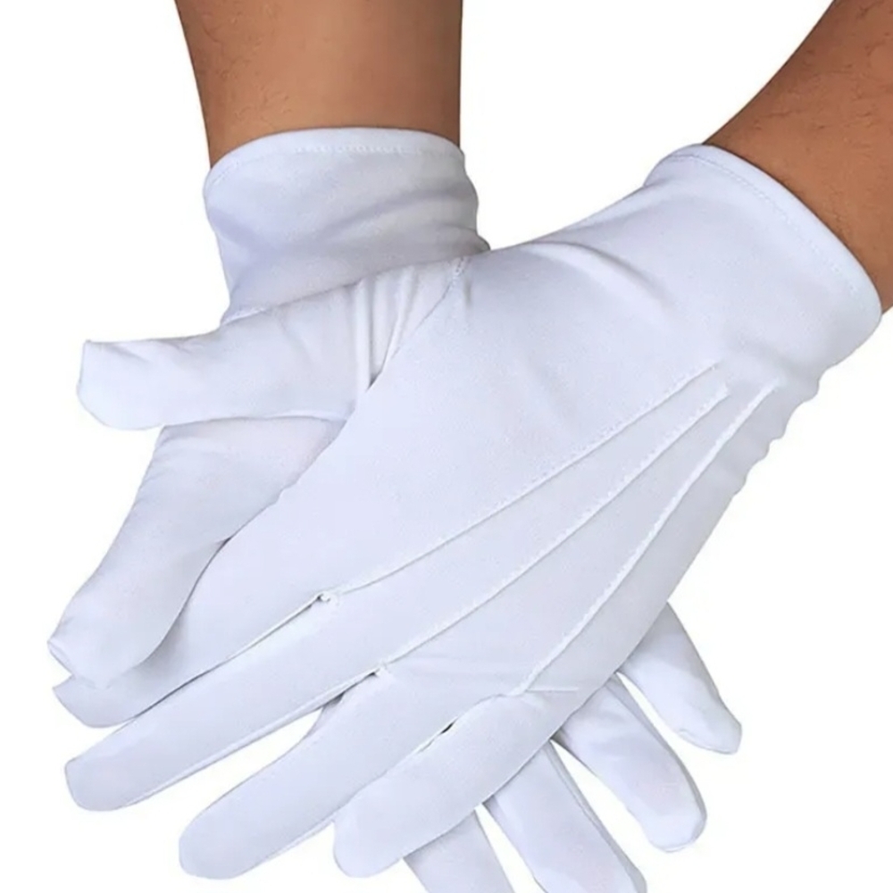 Elegant White Men's Gloves